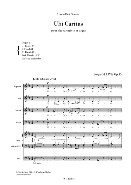UBI CARITAS, OP. 13
