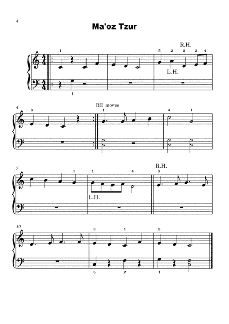 Maoz Tzur (BeginnerPiano) (arr. Zoe Henderson)