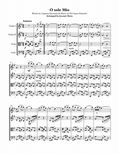 O Sole Mio (arr. Joce)