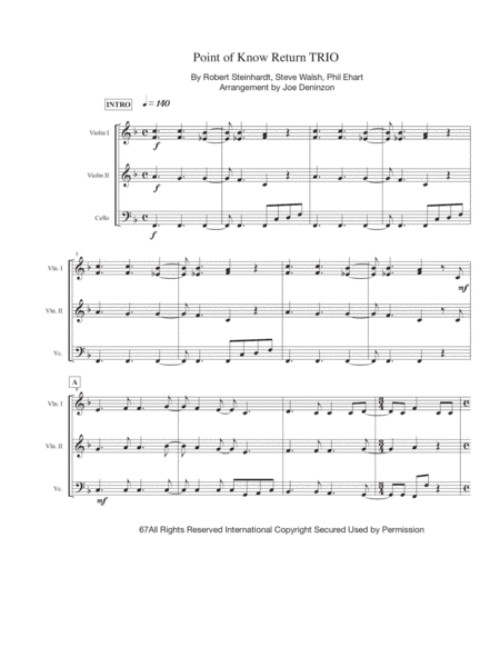 Point Of Know Return (arr. Joe Deninzon)