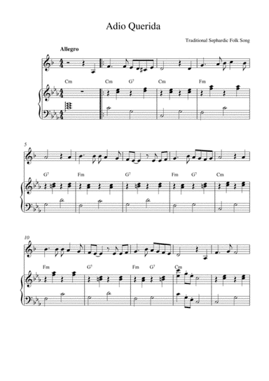 Adio Querida (goodbye my beloved) (arr. Kaiserin Rebecca)