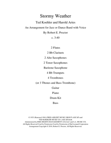 Stormy Weather (arr. Robert E. Proctor)