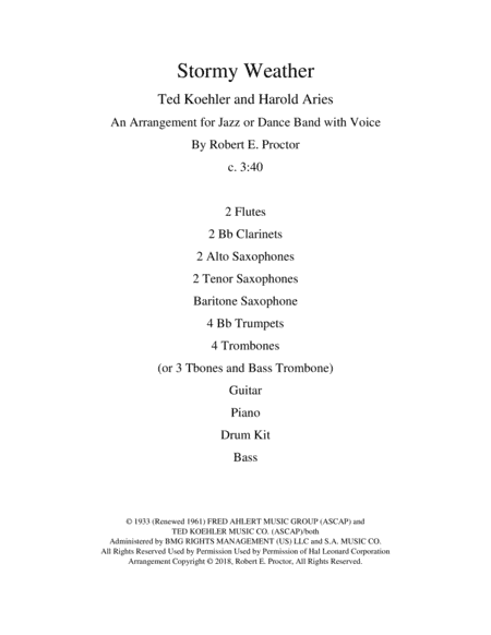 Stormy Weather (arr. Robert E. Proctor)