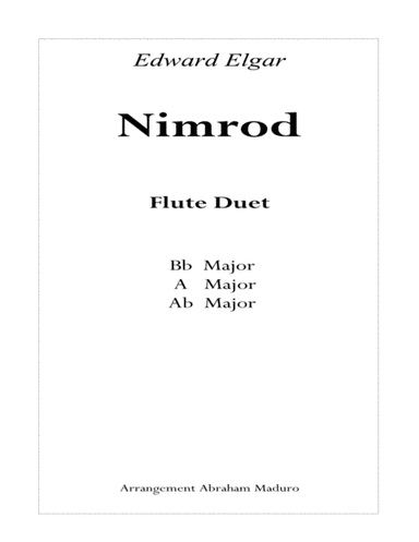 Nimrod Flute Duet-Three Tonalities Included (arr. Abraham Maduro)