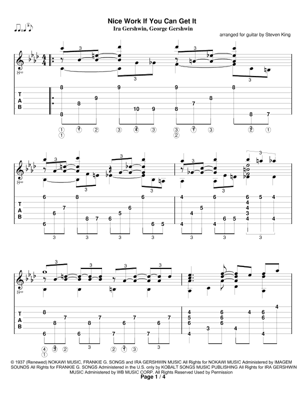 Nice Work If You Can Get It (arr. Steven King)