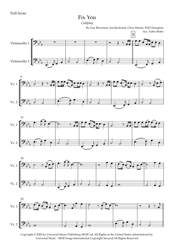 Fix You (arr. Fabio Britto)