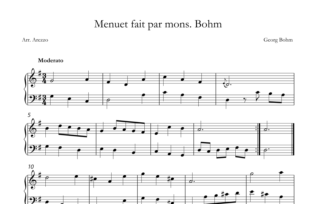 bach menuet fait par mons bohm (arr. Arezzo Music)