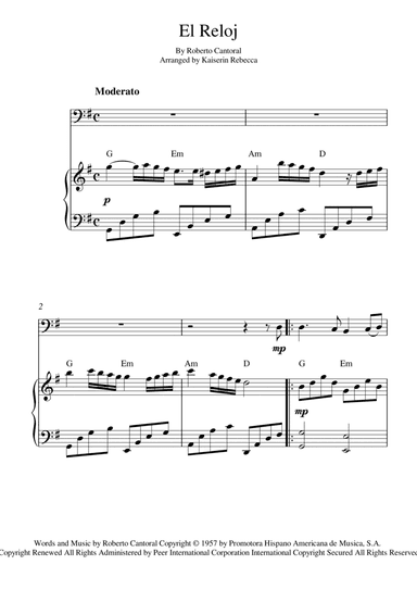 El Reloj (arr. Kaiserin Rebecca)