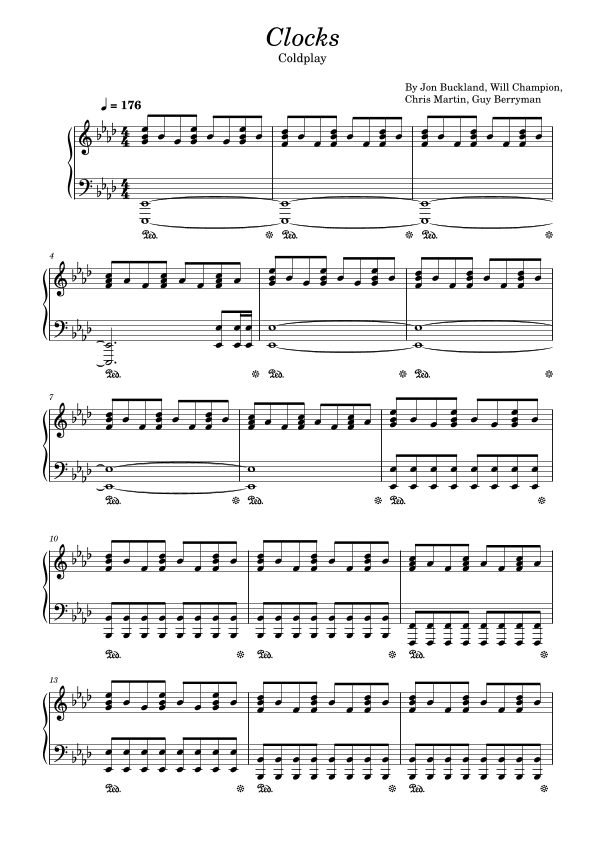 Clocks (arr. poon)
