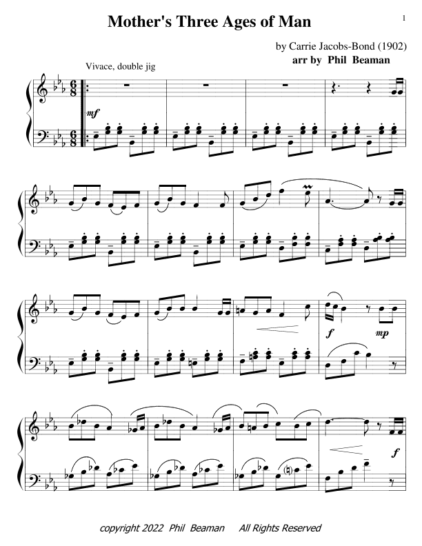 Mother's Three Ages of Man - piano solo (arr. Phil Beaman)