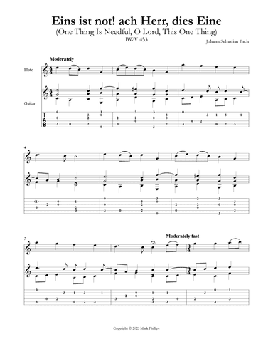 Eins ist not! ach Herr, dies Eine (One Thing Is Needful, O Lord, This One Thing) (arr. Mark Phillips)