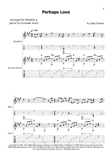 Perhaps Love (arr. FERNANDO LUIZ NEVES)