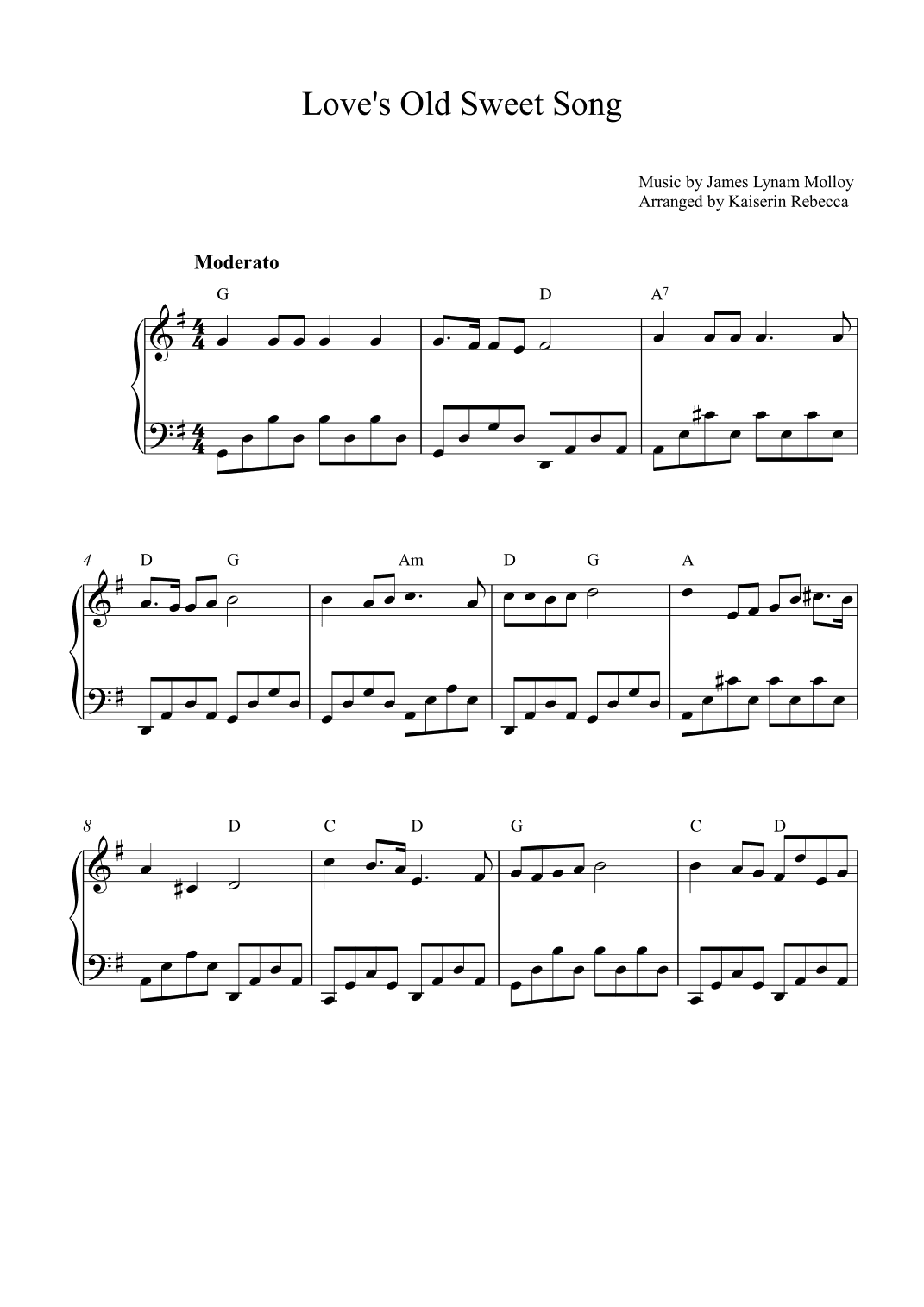 Love's Old Sweet Song (arr. Kaiserin Rebecca)