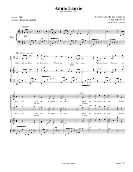 Annie Laurie (TBB) (arr. Curtis Hanson)