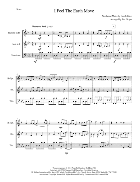 I Feel The Earth Move (arr. Jim Bicigo)
