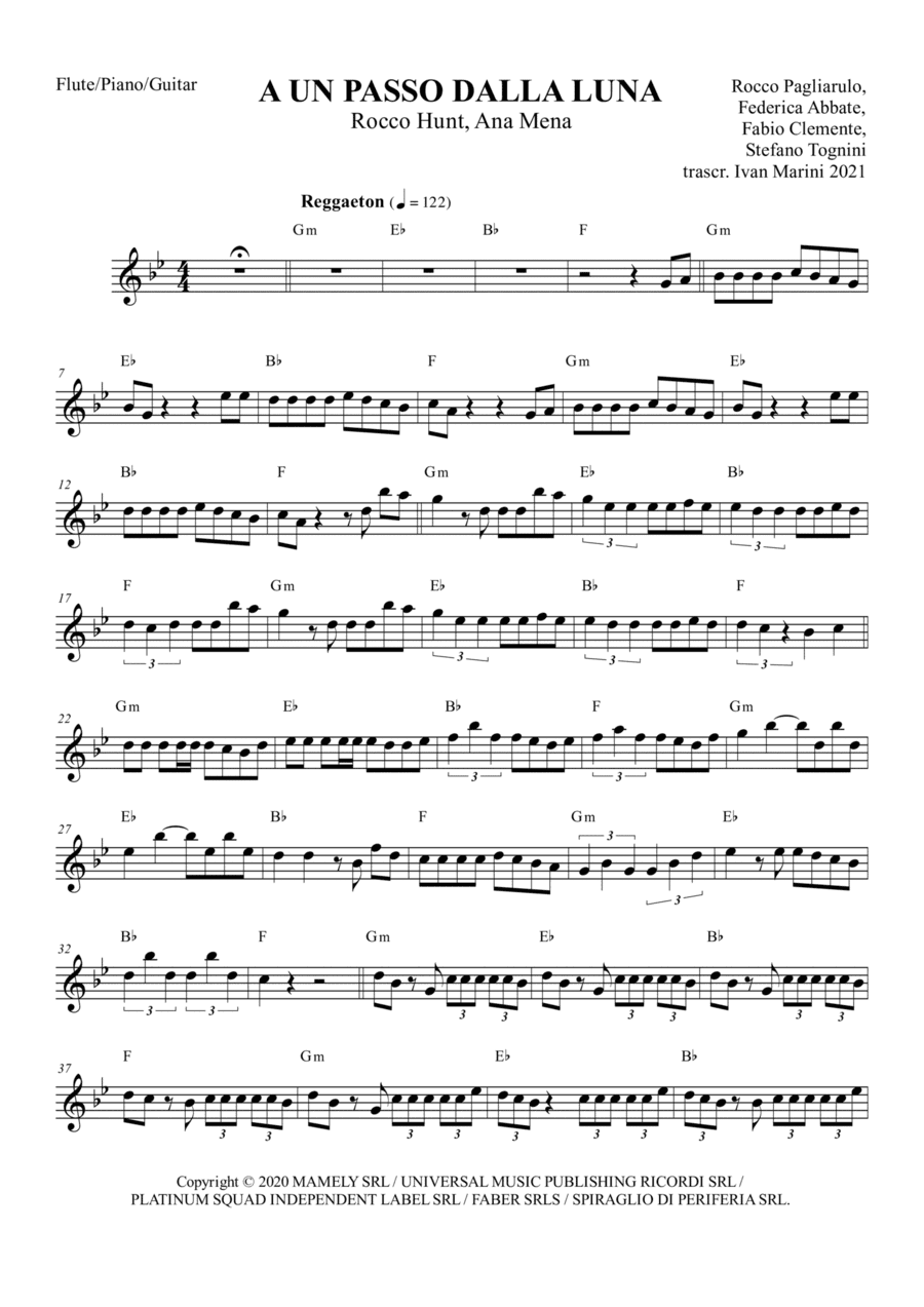 A Un Passo Dalla Luna (arr. Ivan Marini)