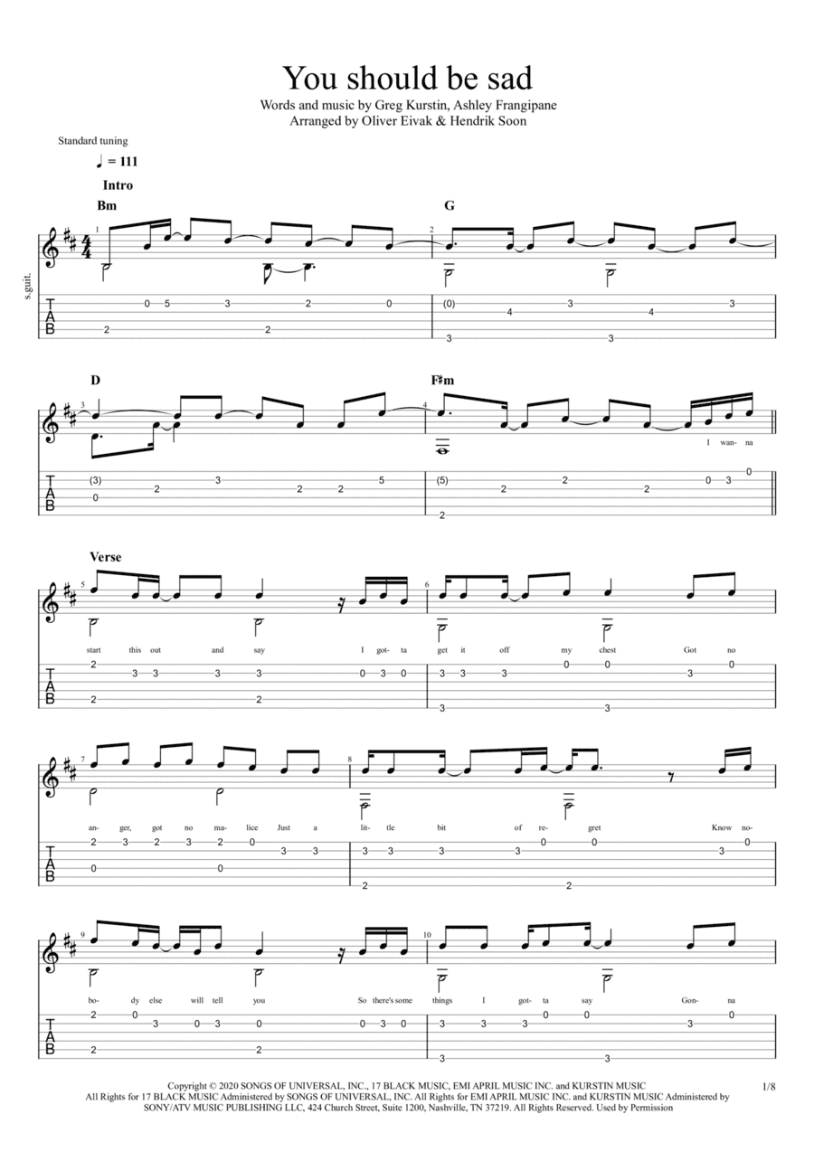 You Should Be Sad (arr. Oliver Eivak, Hendrik Soon)