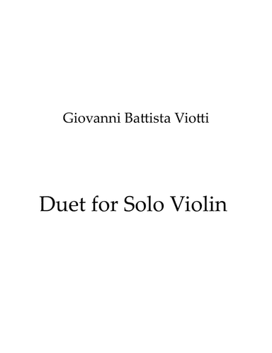 Duet for Solo Violin (arr. Nick Lacanski)