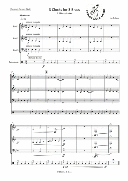 3 Clocks for 3 Brass