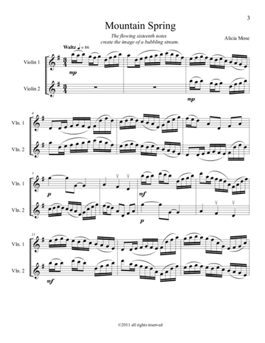 Twelve Canons for Two Violins - Mountain Spring