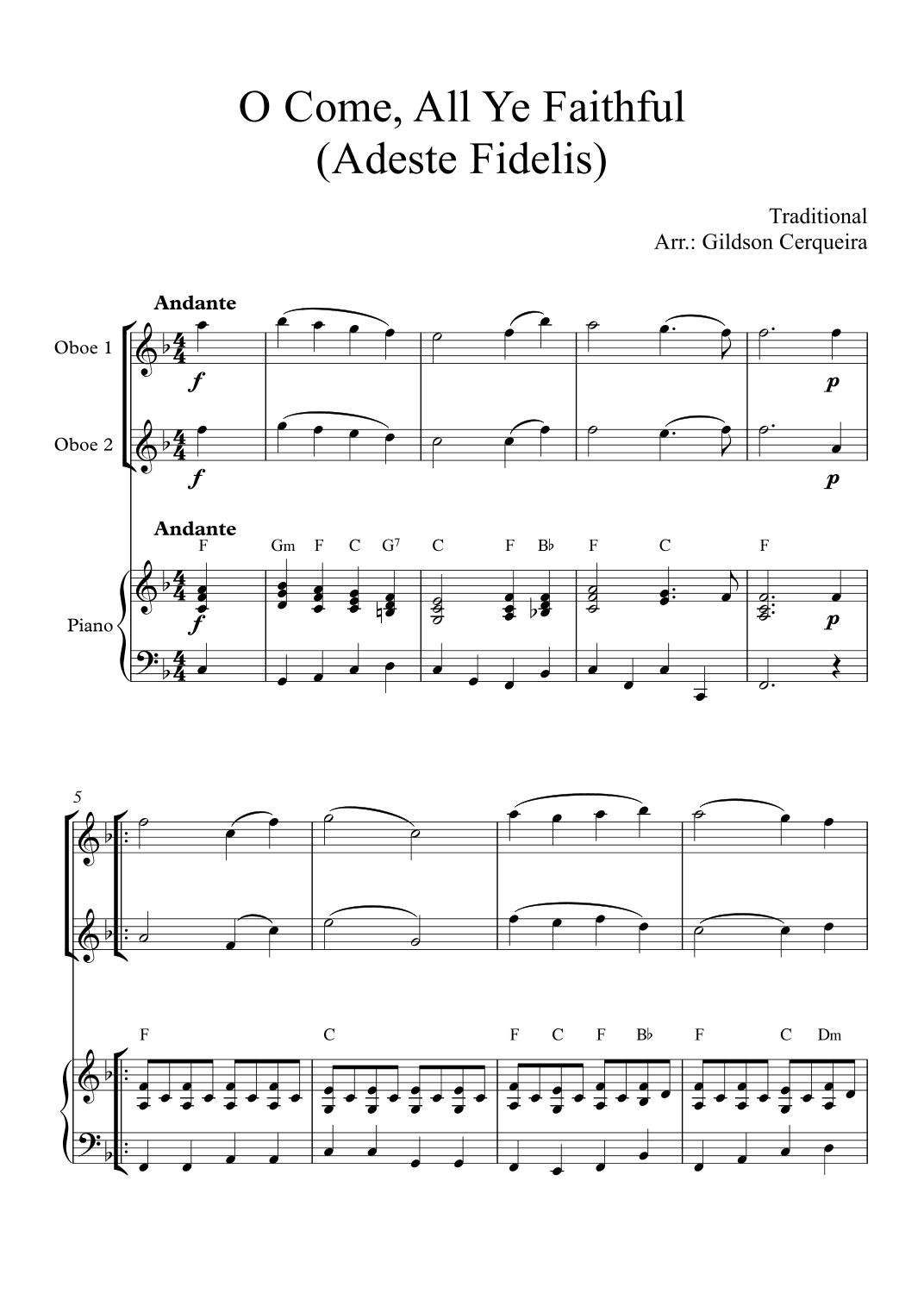 O Come, All Ye Faithful (Adeste Fidelis) (arr. Gildson Cerqueira)