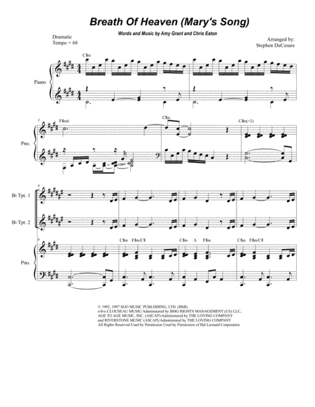 Breath Of Heaven (Mary's Song) (arr. Stephen DeCesare)
