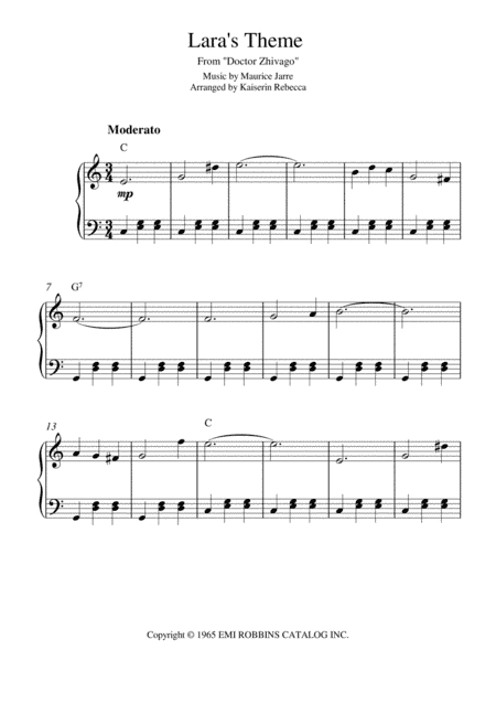 Lara's Theme From Doctor Zhivago (arr. Kaiserin Rebecca)