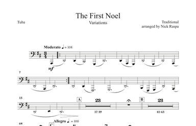 The First Noel (Variations for Full Orchestra) Tuba part (arr. Nick Raspa)
