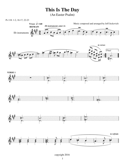 This Is The Day (An Easter Psalm) - two Eb instruments