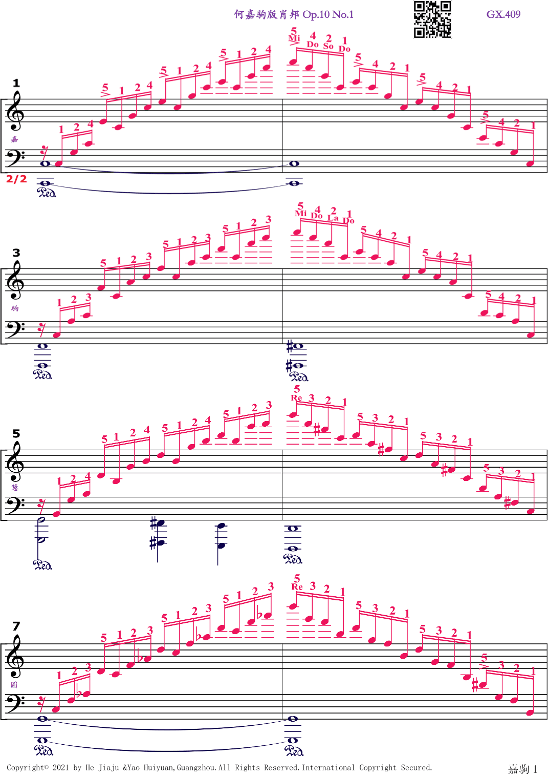 Chopin Etude Op.10 No.1 (arr. Jiaju He and Huiyuan Yao)