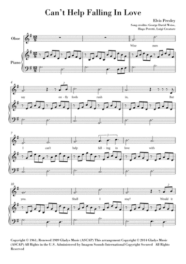 Can't Help Falling In Love (arr. Ahiva Editions)