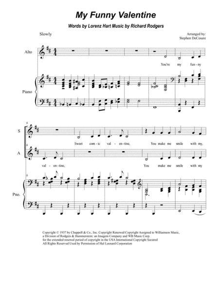 My Funny Valentine (arr. Stephen DeCesare)