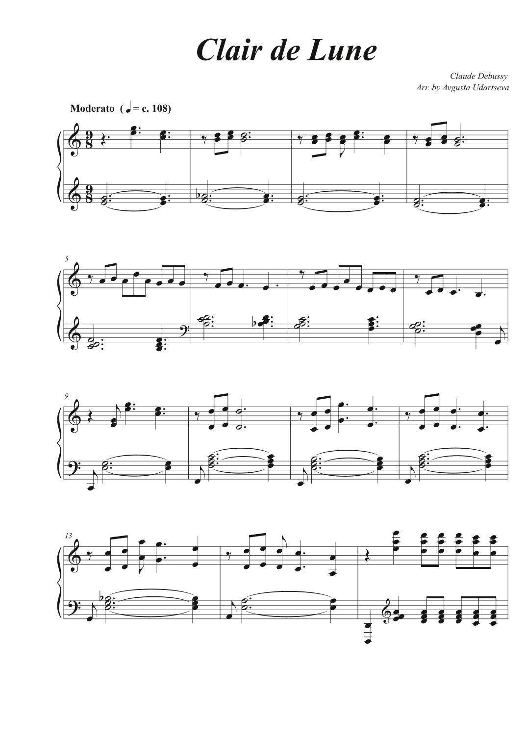 Clair de Lune (arr. Avgusta Udartseva)