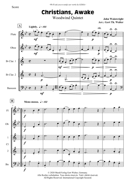 Christians, Awake, Salute The Happy Morn (arr. Gert Th. Walter)