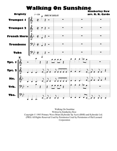 Walking On Sunshine (arr. R.R. Cardo)