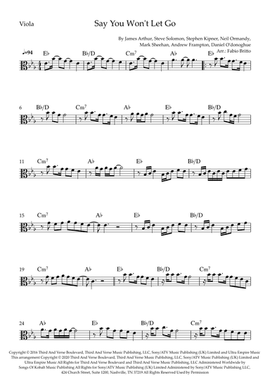 Say You Won't Let Go (arr. Fabio Britto)