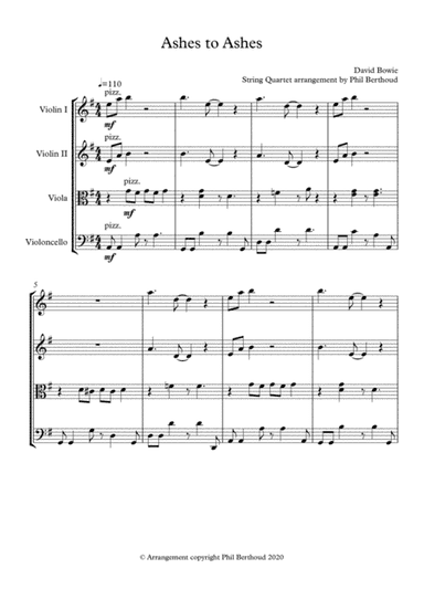 Ashes To Ashes (arr. Phil Berthoud)