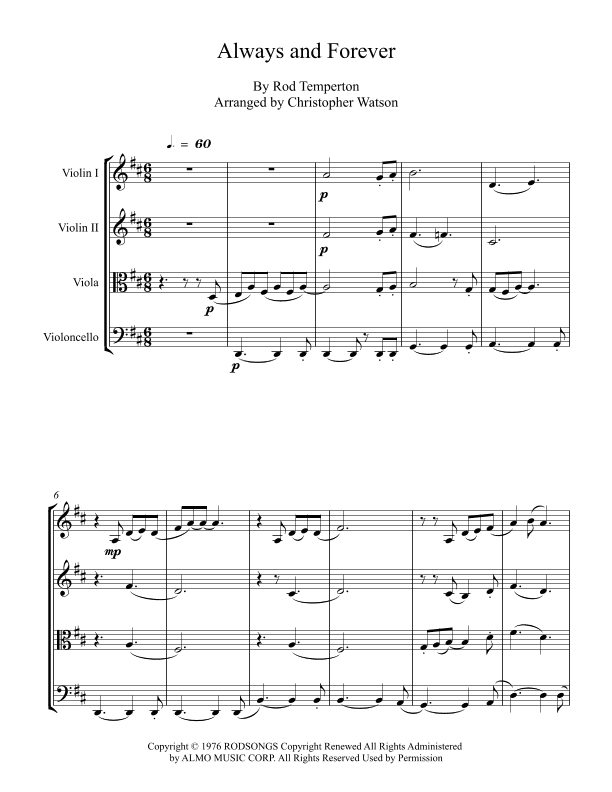 Always and Forever (arr. Christopher L Watson)