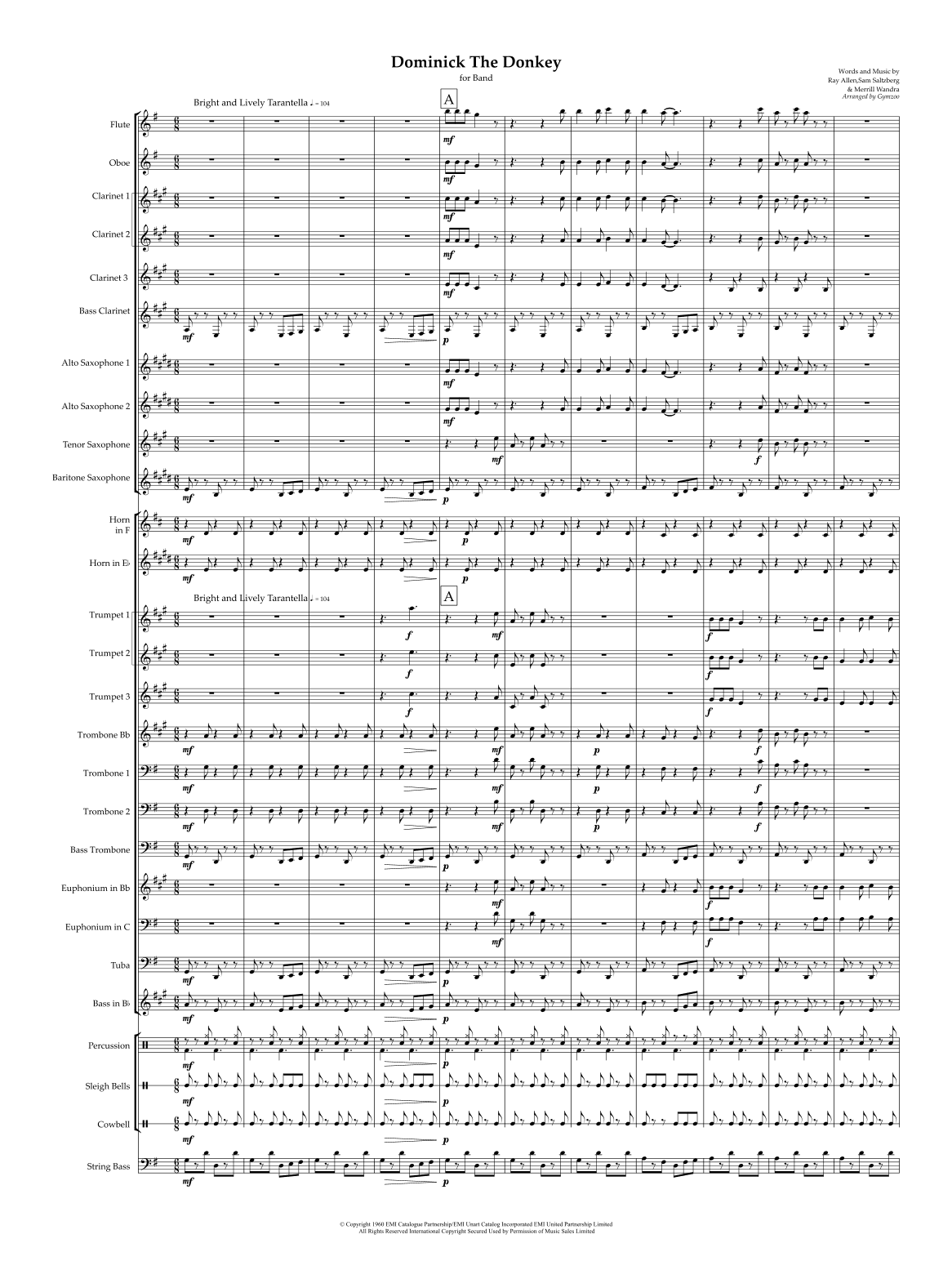 Dominick, The Donkey (arr. Gymzoo)