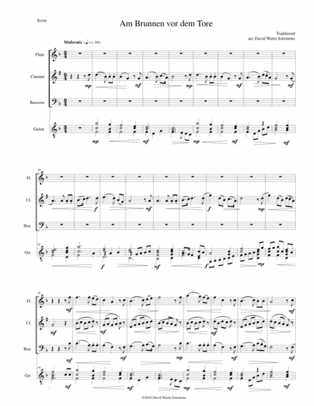 Am Brunnen vor dem Tore (At the fountain before the gate there stands a lime tree) for wind trio (fl (arr. David Warin Solomons)