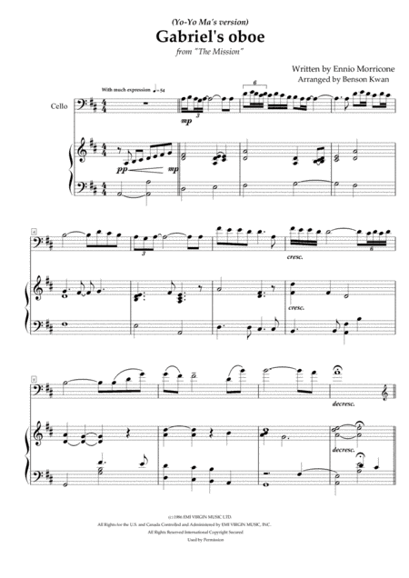 Gabriel's Oboe (arr. Benson Kwan)