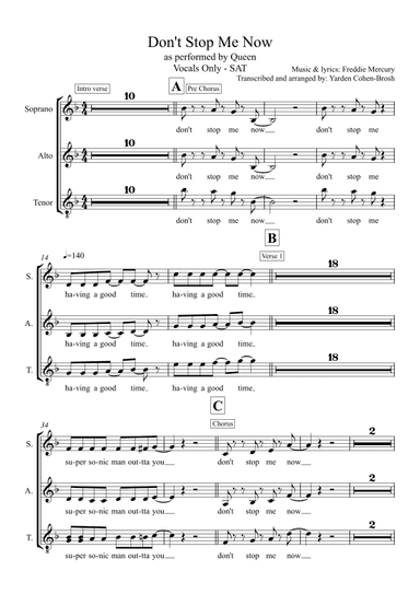 Don't Stop Me Now (arr. Yarden Cohen-Brosh)