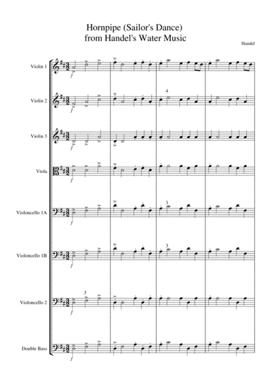 Hornpipe from the Water Music (for Junior Strings) (arr. Pamela Moutoussi)