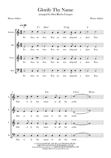 Glorify Thy Name (arr. Davi Rocha Campos)