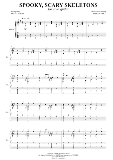 Spooky Scary Skeletons (arr. Art.o Artaud)