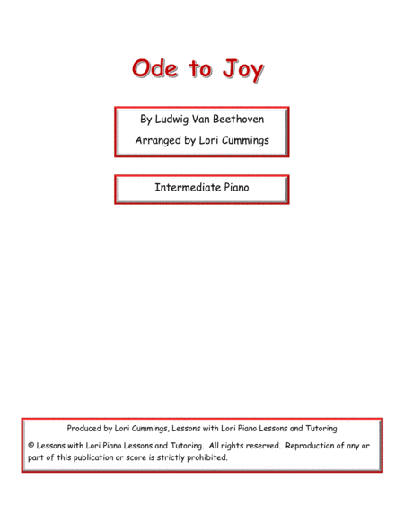 Ode to Joy (arr. Lori Cummings)