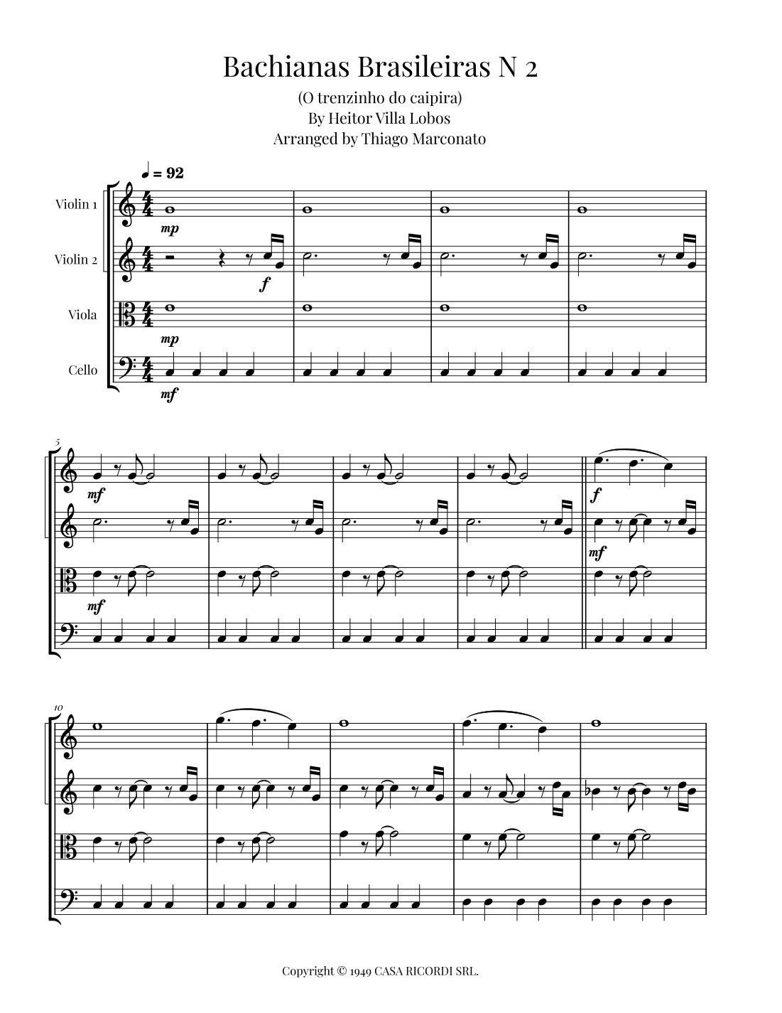 Bachianas Brasileiras N 2 (arr. Thiago Marconato)