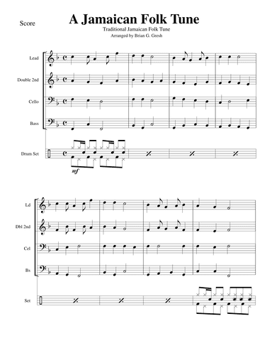 Jamaican Folk Tune for Steel Band (arr. Brian G. Gresh)