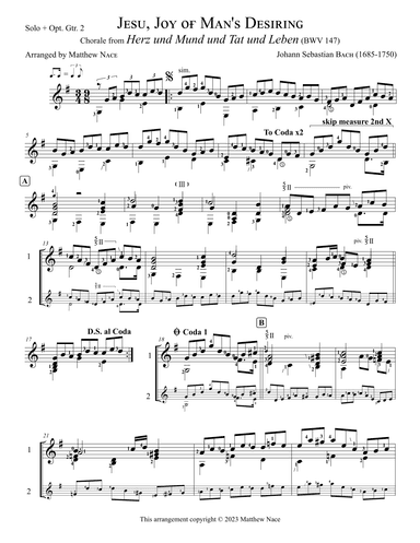 Jesu, Joy of Man's Desiring (from Herz und Mund und Tat und Leben, BWV 147) (arr. Matthew Nace)