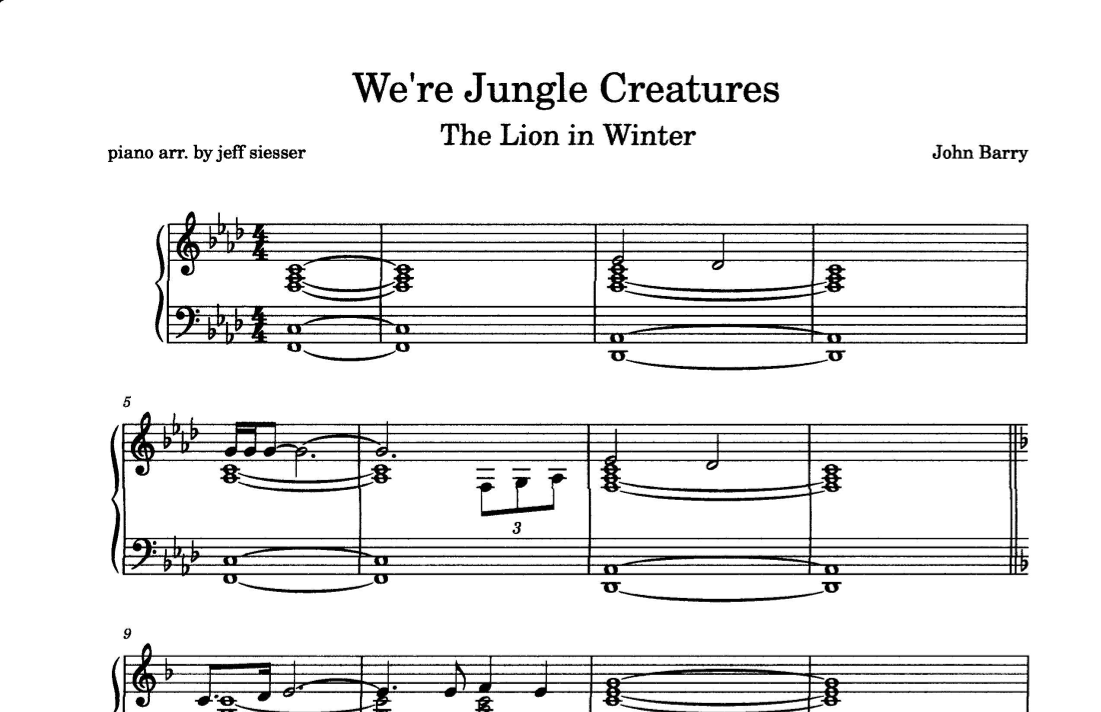 We're Jungle Creatures (arr. jeff siesser)
